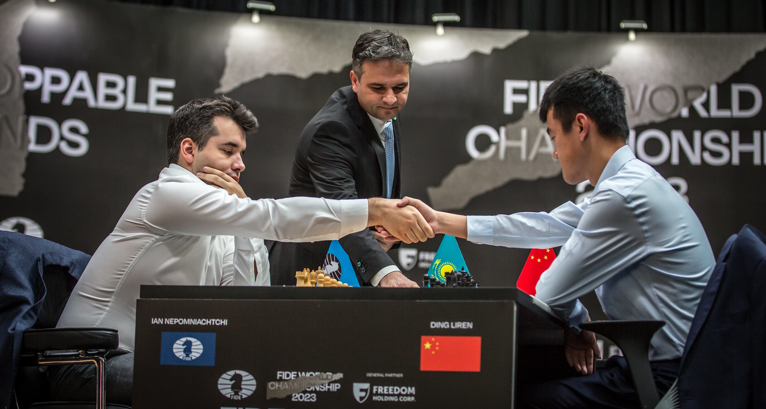 Round 14. Press conference with Ding Liren and Ian Nepomniachtchi