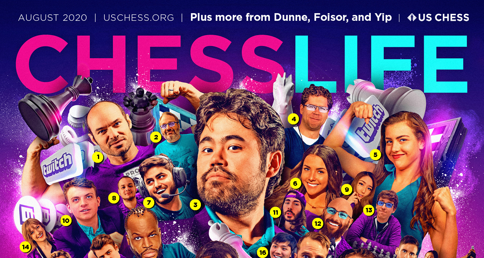 A Streamers Convention on the August Chess Life Front Cover