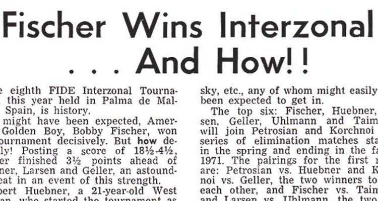 Bobby Fischer Scores 1st Win 