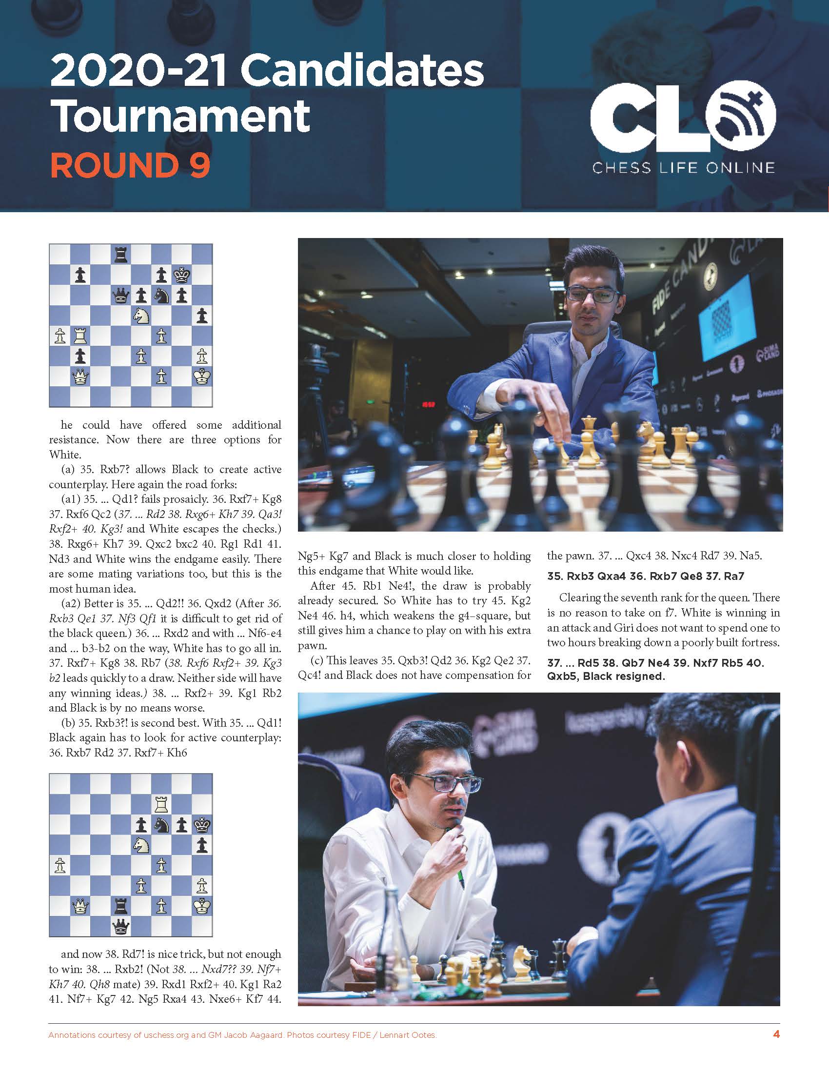 Giri wins Candidates Round 9, Joins Caruana, MVL in second place