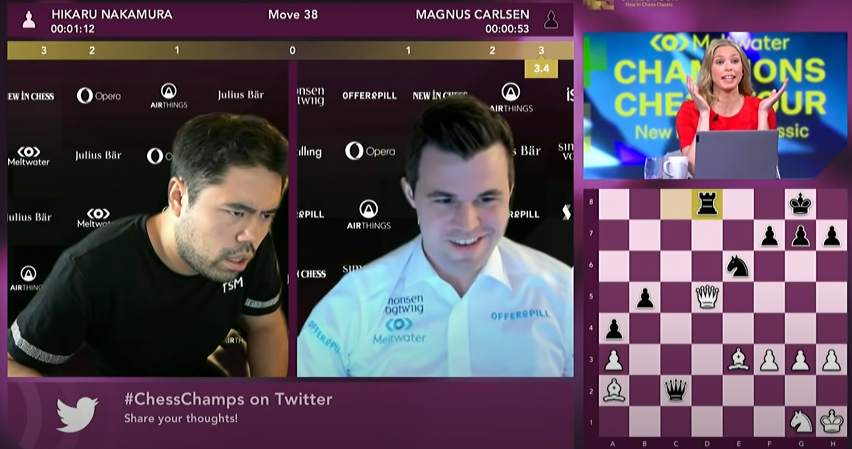 Magnus Carlsen Invitational: Ding and Nakamura join the lead