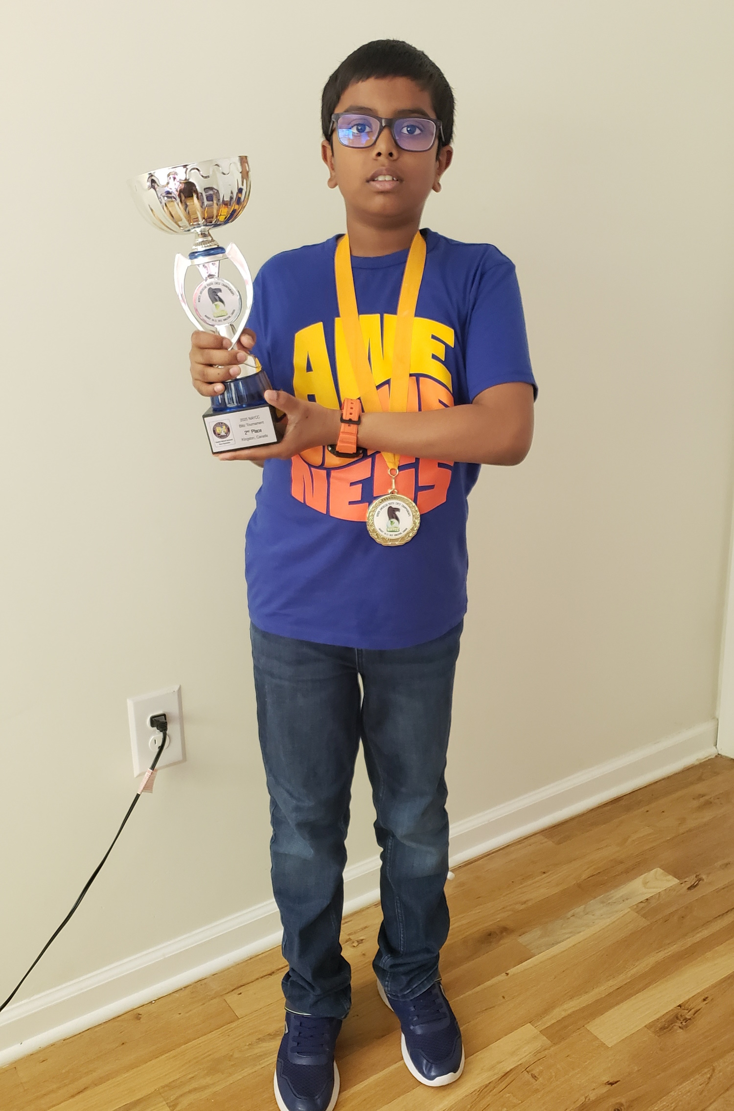 Santhosh Ayyappan tied for first in the blitz, finishing second on tiebreaks (Photo courtesy of the subject)
