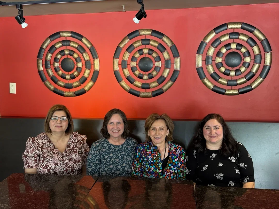 Beatriz, Alexey, Ivona, and Chouchan after our makeovers (photo courtesy Maureen Grimaud)
