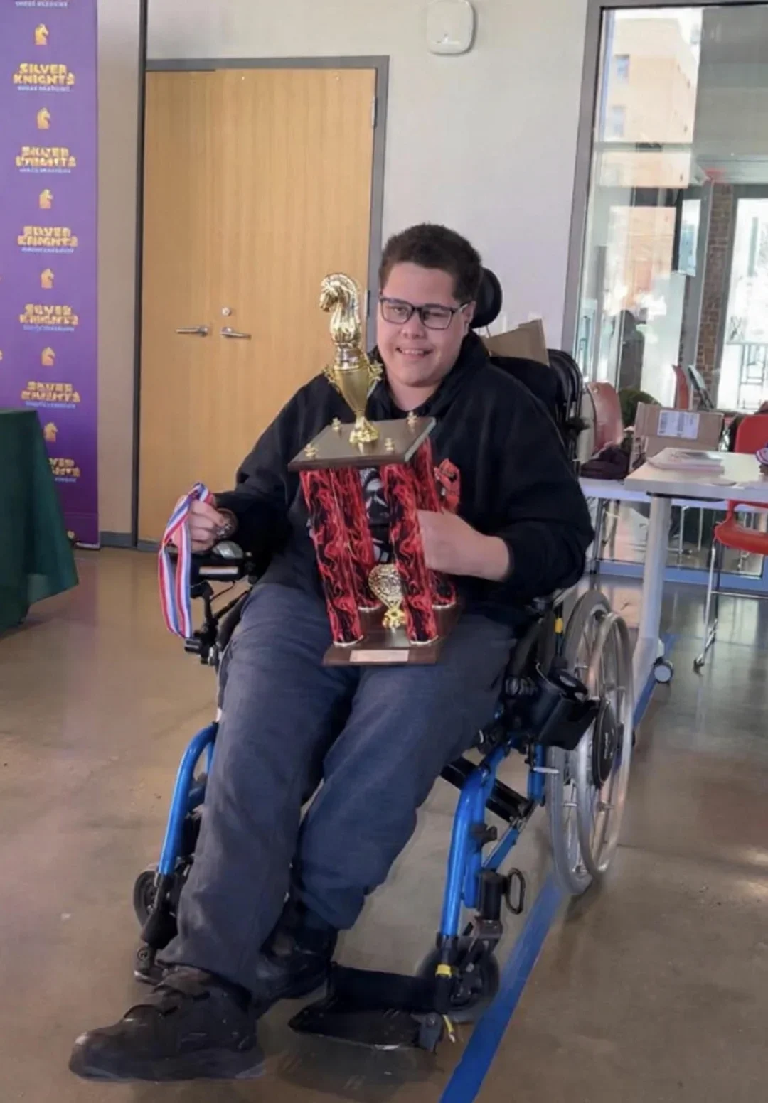 Consider the narrative changed: Ruley went home with some new hardware and a $1,250 check for his college fund. Photo courtesy Krista Ruley.