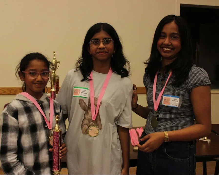 Co-founders Annapoorni Meiyappan and Kavya Sasikumar at the trophy ceremony.