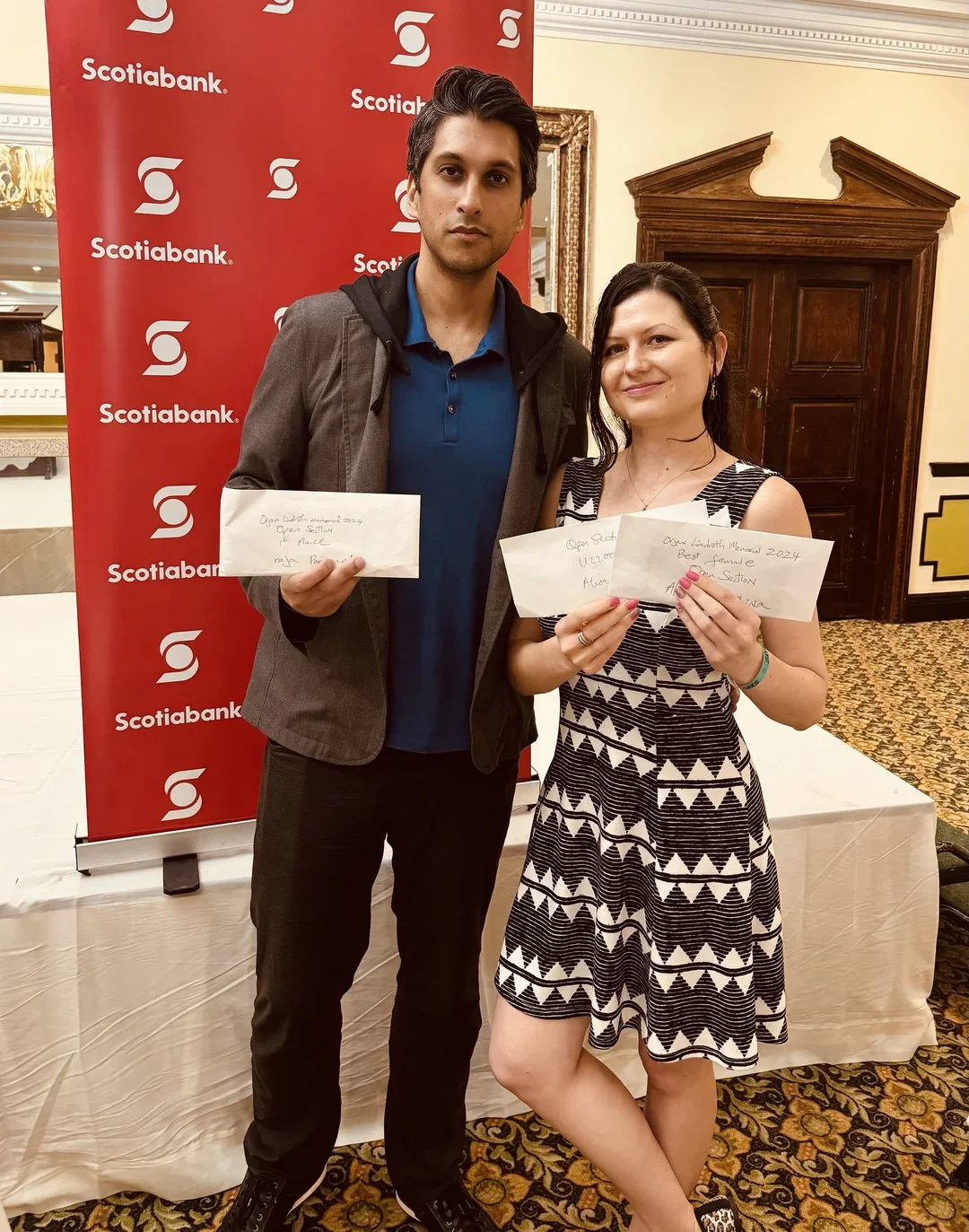 Alisa and Raja finishing in the money (Photo courtesy Alisa Melekhina)