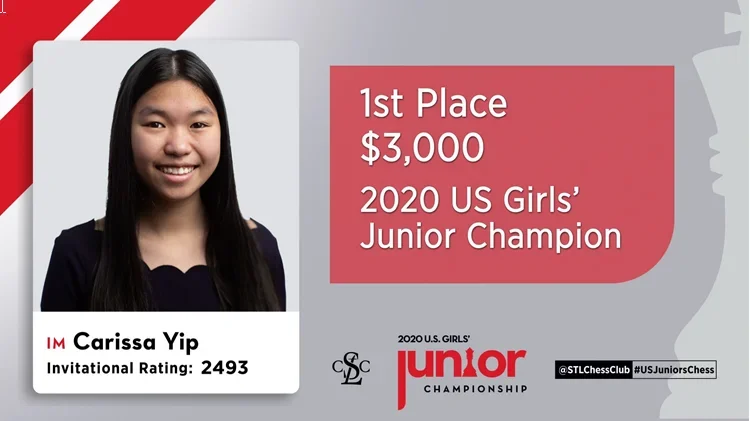 2020 U.S. Junior Girls Champion IM Carissa Yip