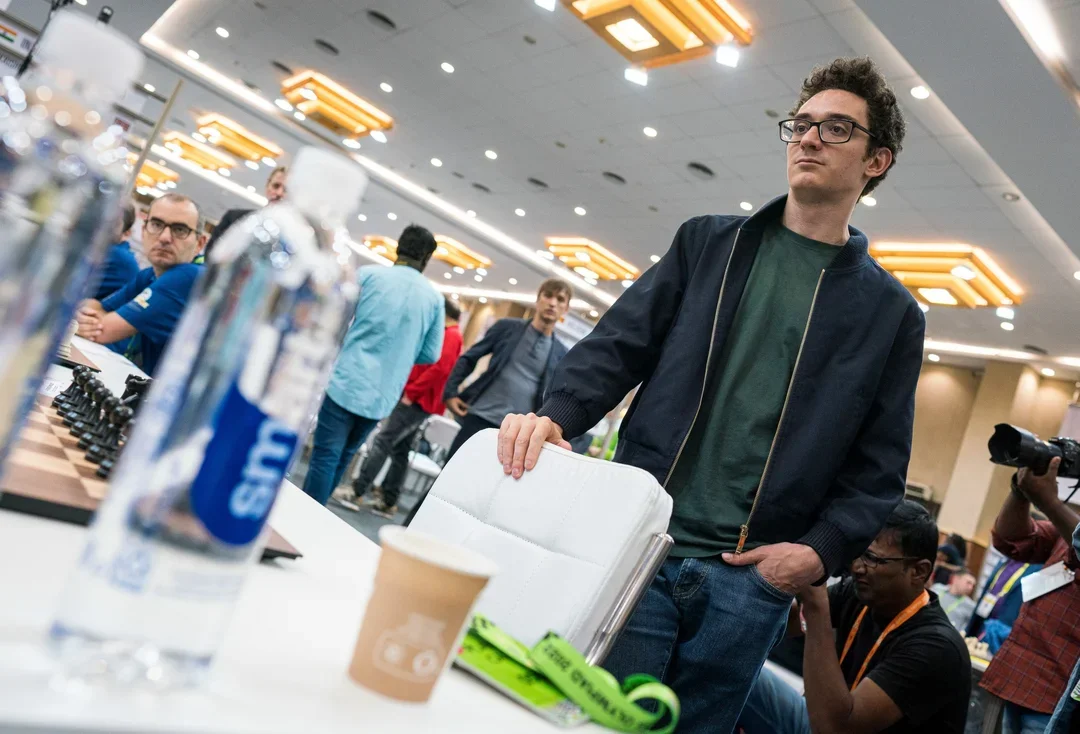GM Fabiano Caruana at the 2022 FIDE Olympiad. Photo: Ootes