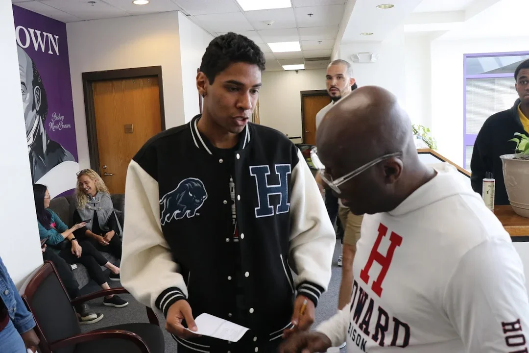 Castro DaVarona (L) with his coach, Jerald Times (photo Daaim Shabazz)