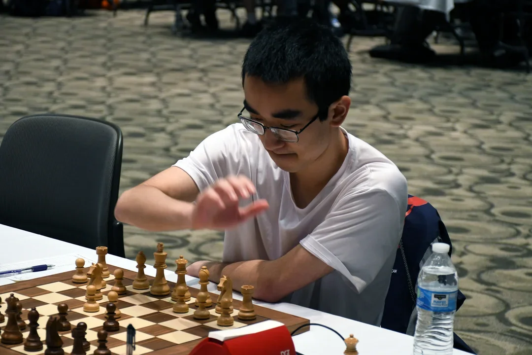 Arthur Guo (pictured here in round three) leads the way after day two (photo Daniel Day)