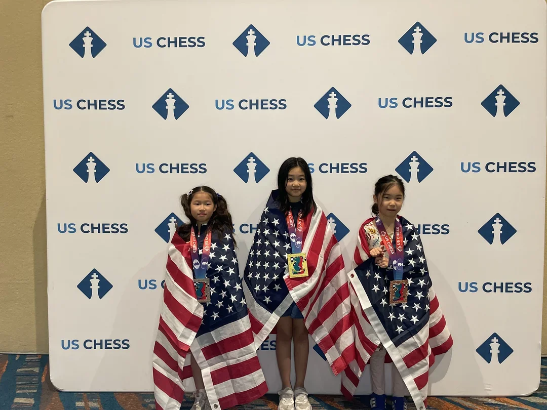 (From left) Alicia Zhu, Miranda Meng, Annie Yao (Photo courtesy US Chess)