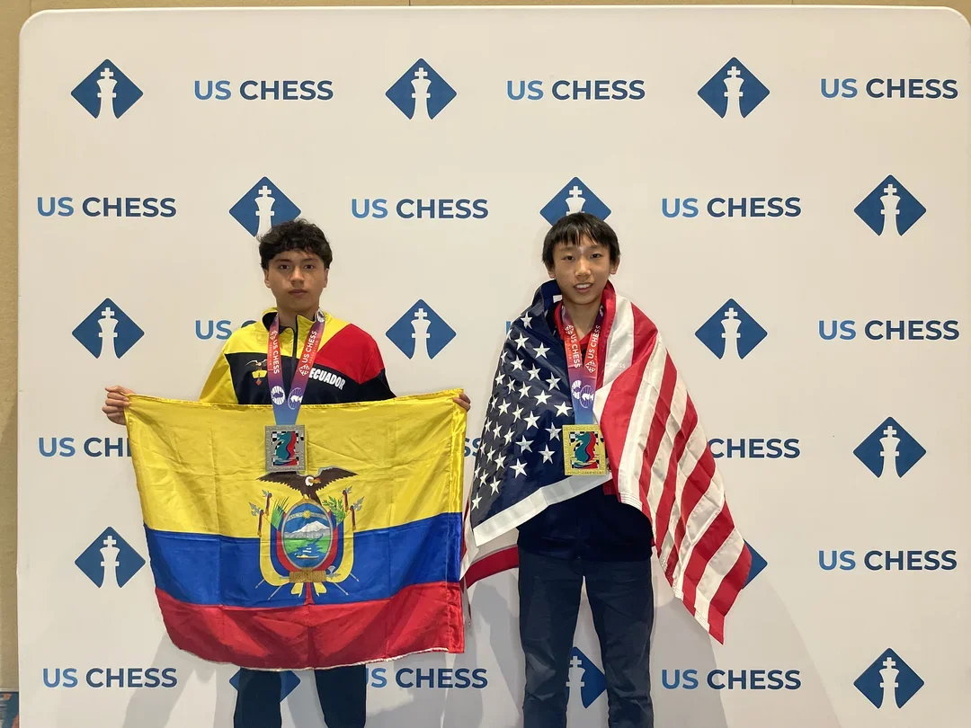 (From left) Christopher Garzon Zapatanga and Eric Liu (Photo courtesy US Chess)
