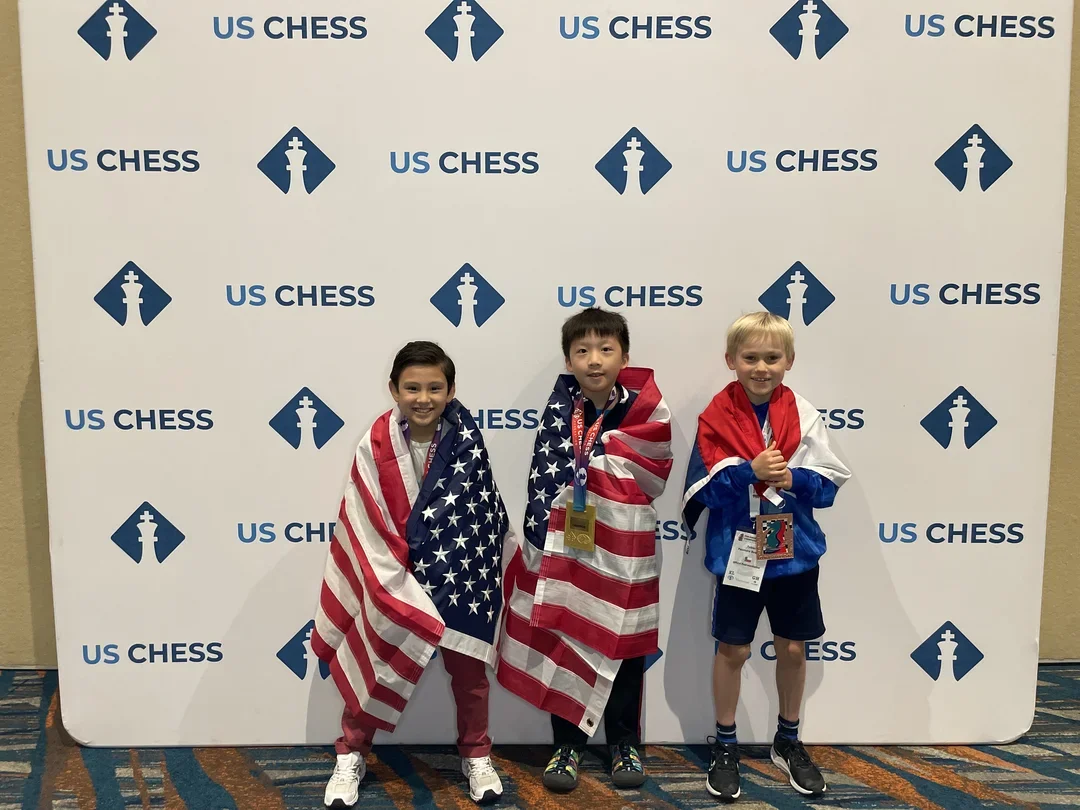(From left) Ian Singh, Aiden Li, Tobias Passmore (Photo courtesy US Chess)