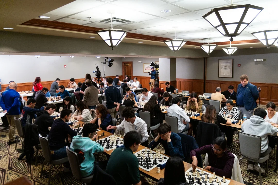 A wide shot of the tournament hall