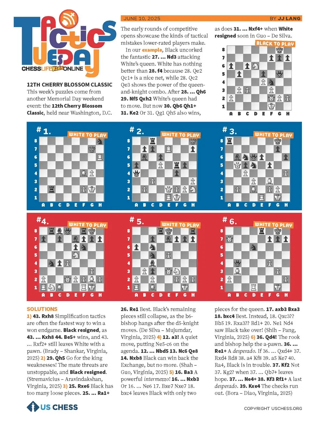 Tactics Tuesday worksheet for June 10, 2025