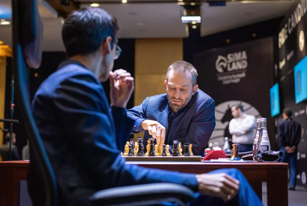GMs Alexander Grischuk and Anish Giri play in the 13th Round of the FIDE Candidates Tournament