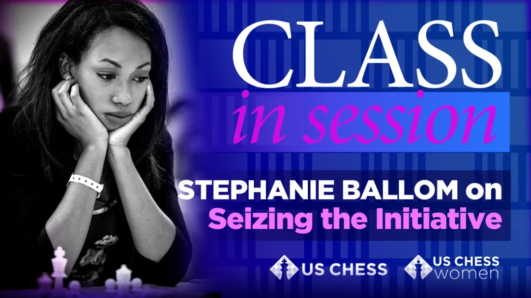 Stephanie Ballom, photo by David Llada, looking at chess board