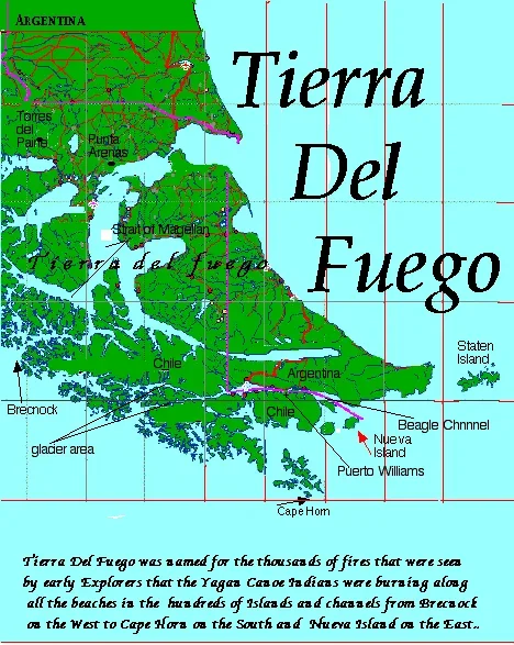 Tierra Del Fuego in Cape Horn graphic map