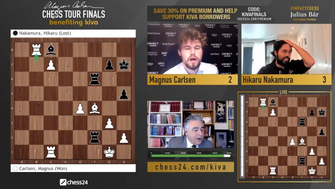 Carlsen defeats Nakamura on his Chess Tour Finals