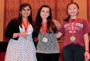 Co-Champions Jennifer R Yu (VA, right) Jessica Regam (PA, center) Claudia E Munoz (TX, left)