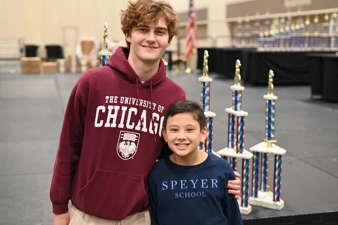 Nico Chasin and Ian Avery Singh are the K-12 Bughouse Champions (Photo by John Hartmann)