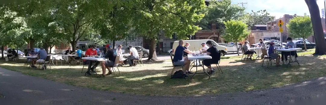 The Lincoln Square Chess Club runs an US Chess-rated blitz tournament at Welles Park in Chicago.