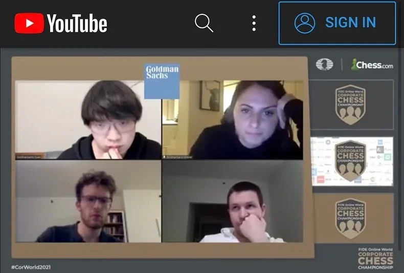 Goldman Sachs in the FIDE World Corporate Online Team Championships