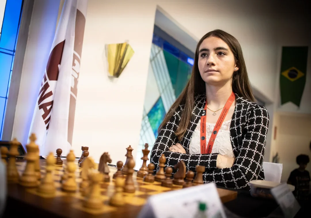Candela Belen Francisco Guecamburu, from Argentina, won the Girls' Junior championship (courtesy David Llada/FIDE)