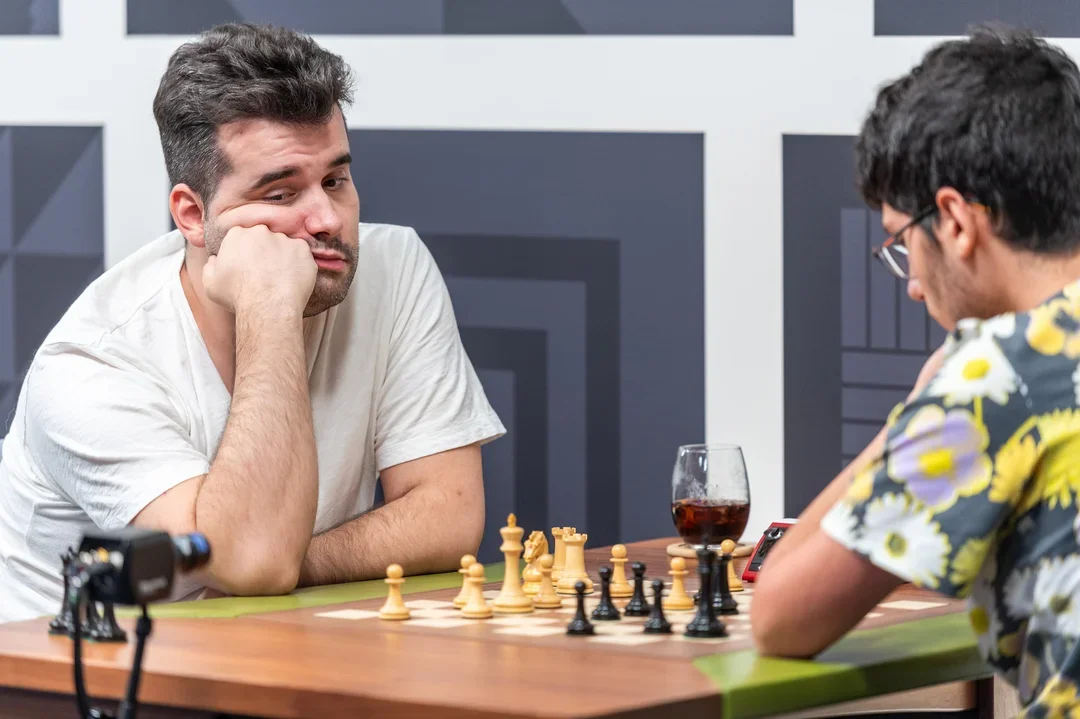 Ian Nepomniachtchi during the playoff at the 2022 Sinquefield Cup. Photo: Crystal Fuller/SLCC