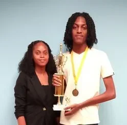 Arbiter Angel Pride and Avian Pride (National Junior Chess Champion) Photo: Bahamas Chess Federation, 2023