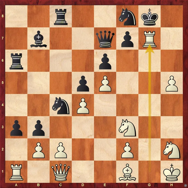 Karjakin - Shankland after 27. Rxg7