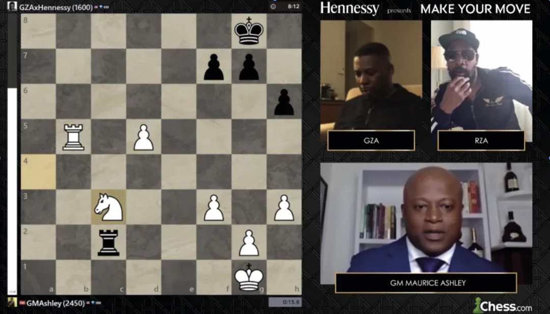 GZA plays GM Maurice Ashley, while RZA kibitzes.