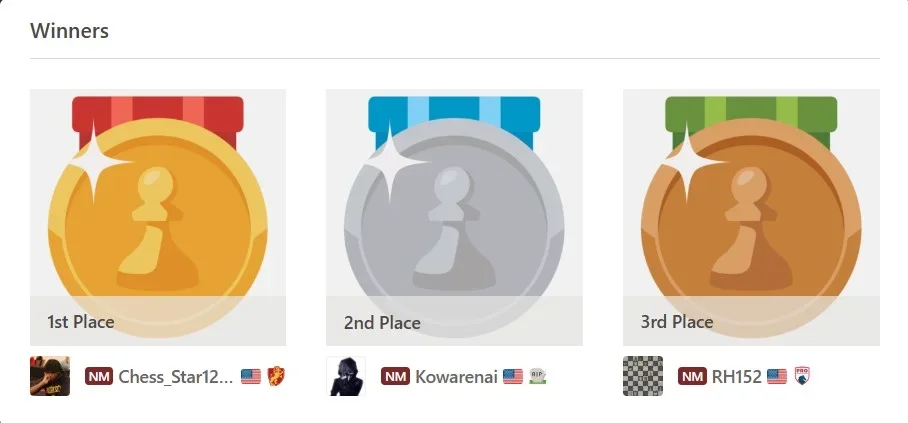 Winners screenshot