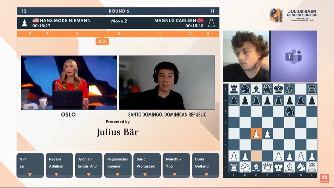The book move is 2. ...c5, but Carlsen chose an accelerated resignation