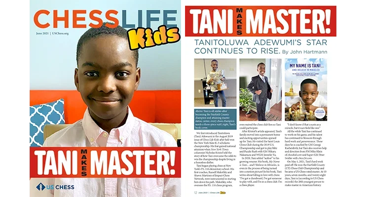 Tani cover for Chess Life Kids