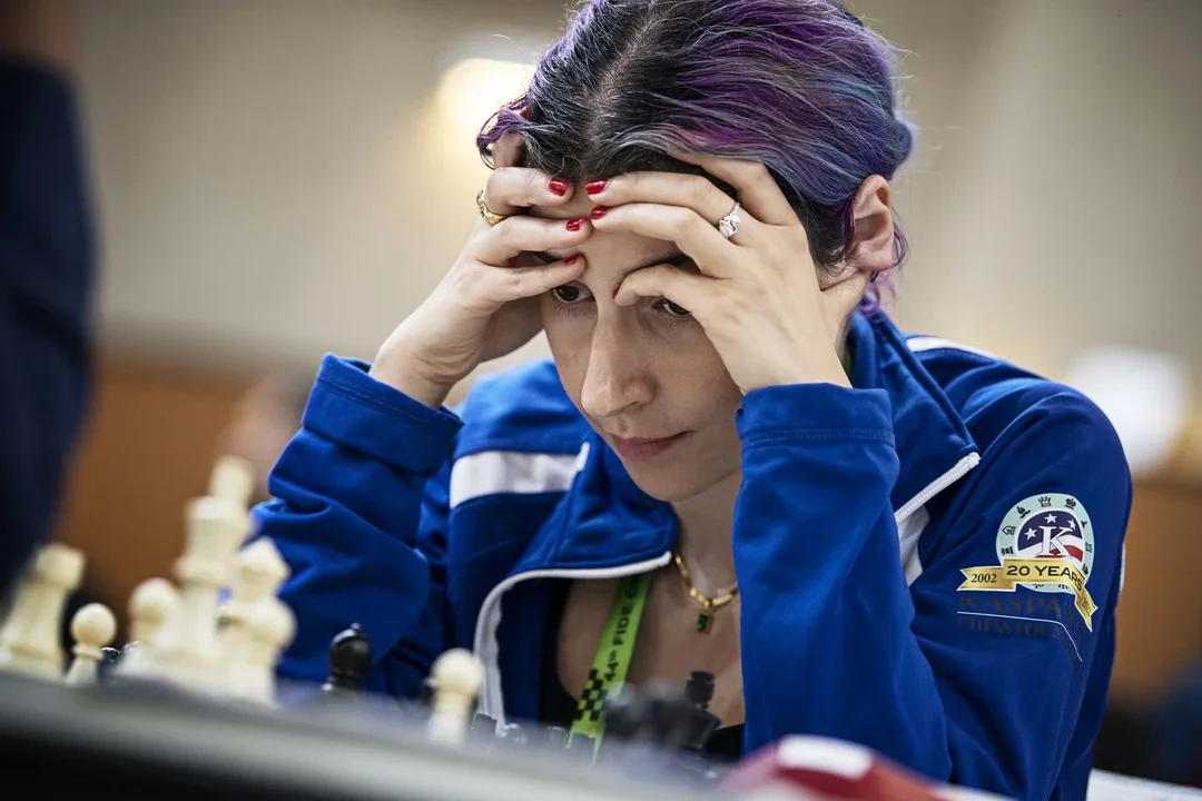 Tatev Abrahamyan during round 5 of the 2022 FIDE Olympiad. Photo: Bonhage