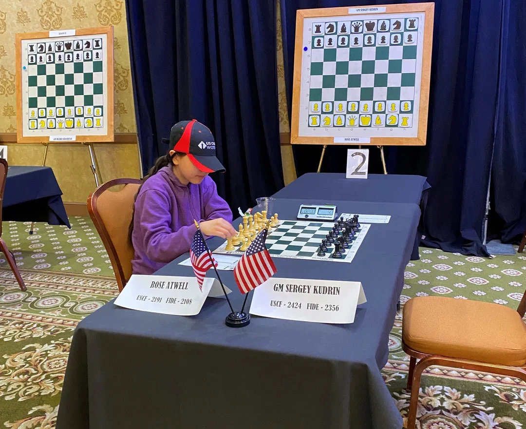 Atwell moments before her first grandmaster scalp (courtesy of the subject)