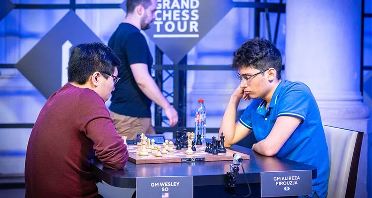 Grandmasters Wesley So and Alireeza Firouzja Paris Rapid Blitz Grand Chess Tour