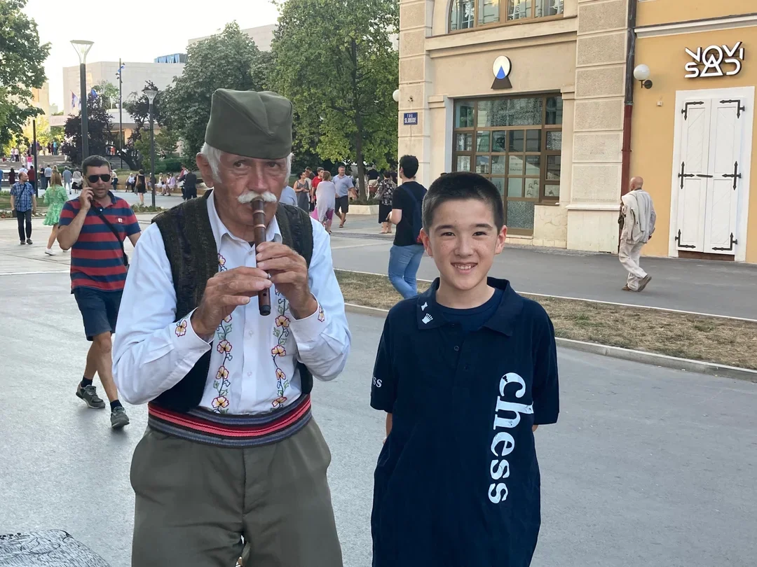 Woodward in front of the 100-year-old chess club