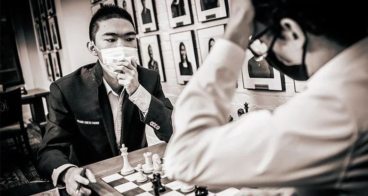 GMs Jeffery Xiong and Fabiano Caruana