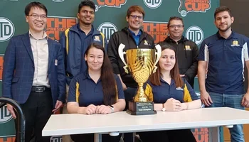 Webster posing with the President's Cup