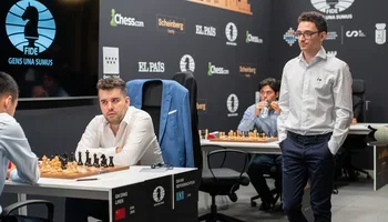 Caruana walks by Nepos game, Round 01, 2022 Candidates