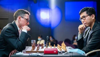 Grandmasters Fabiano Caruana and Wesley So at the Superbet Classic