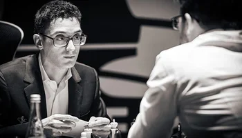 Fabiano Caruana in the eighth round of the FIDE Candidates Tournament