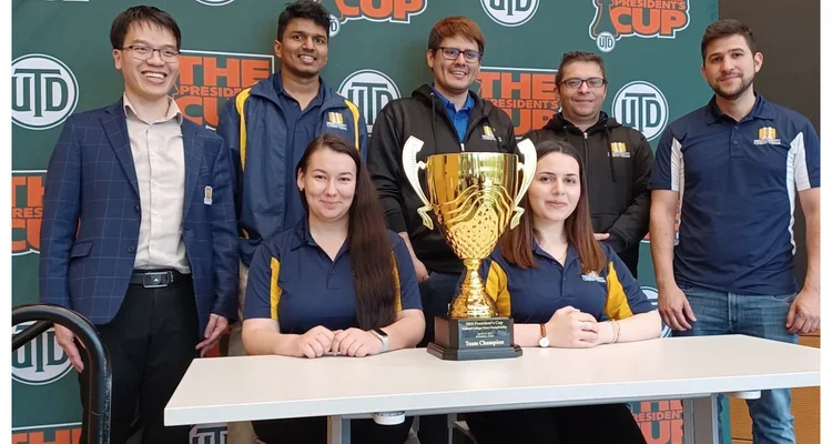 Webster posing with the President's Cup