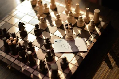 chessboard with invitation