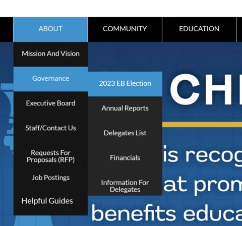Governance menu