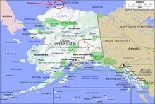 Alaska with Area of our Trek Pointed Out