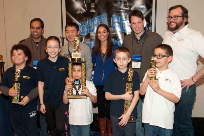 Bateman Chess Club, 2nd Place Team K-3 JV at the Greater Chicago K-12 Photo: Betsy Carina Dynako