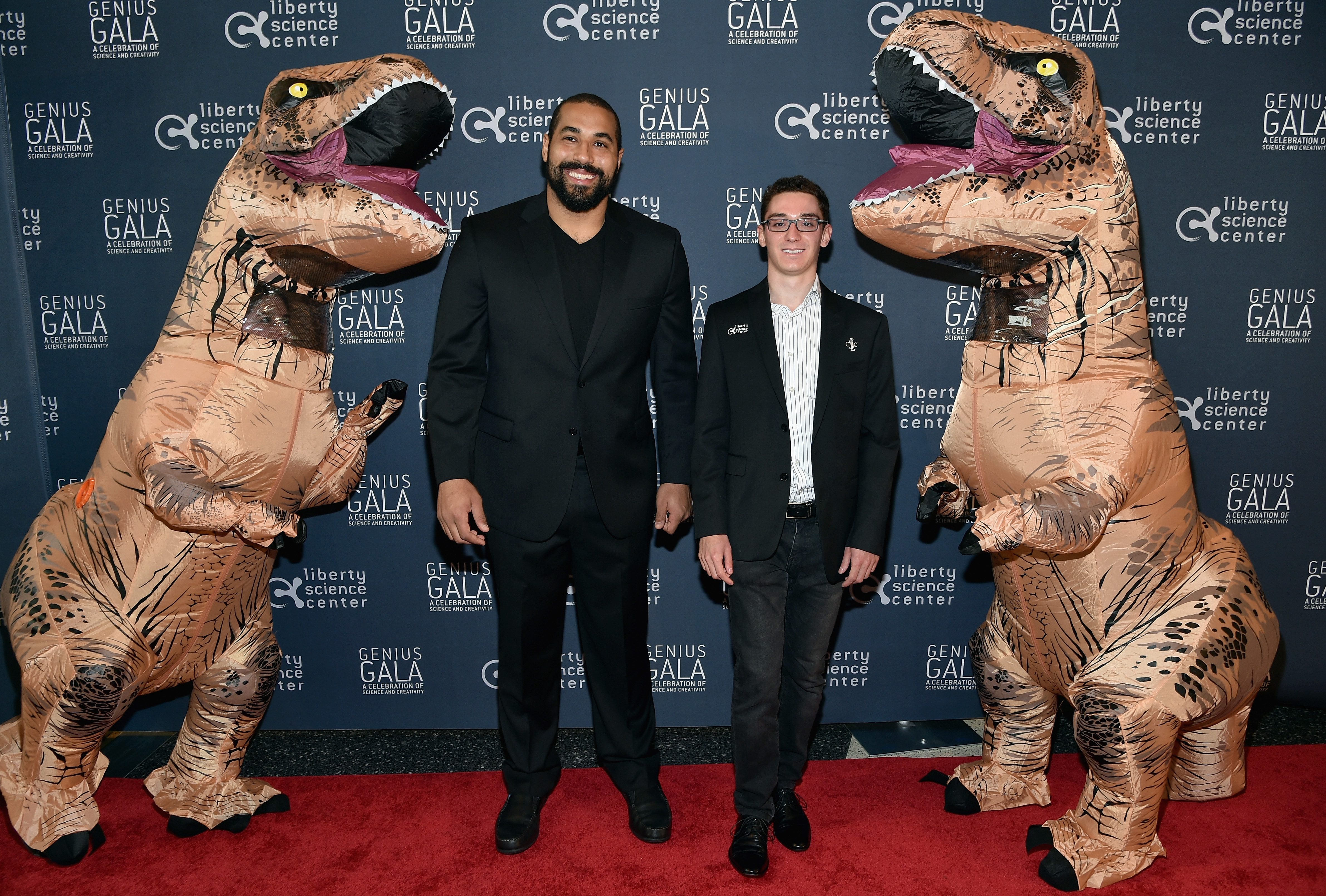 "JERSEY CITY, NJ - MAY 20: NFL Raven and mathematician, John Urschel (L) and US National Chess Champion, Fabiano Caruana, attend the Liberty Science Center's Genius Gala 5.0 on May 20, 2016 in Jersey City, New Jersey. (Photo by Mike Coppola/Getty Images for Liberty Science Center)"